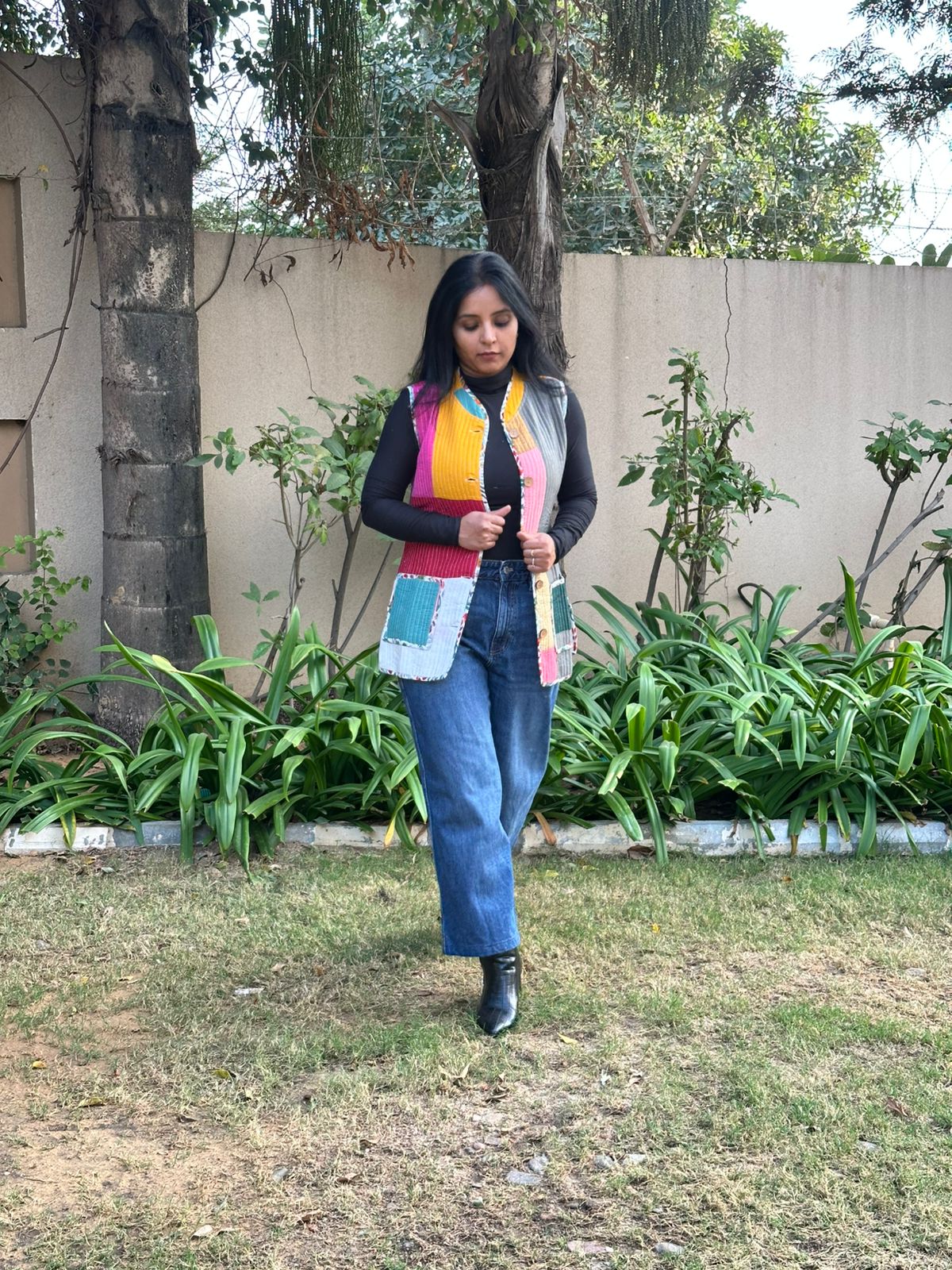 Patchwork Halfsleeves Jacket