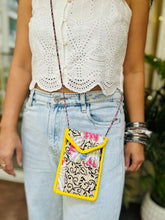 Load image into Gallery viewer, Multicolor Hand Block Printed Quilted Patch Work Mobile Pouch For Women