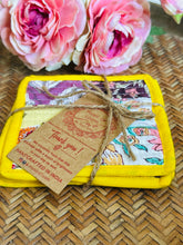 Load image into Gallery viewer, Multicolor Hand Block Printed Quilted Patch Work Coaster Set (Pack Of 4 Pc) For Women