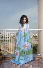 Load image into Gallery viewer, Hand Painted Sky Blue Chanderi Saree