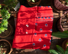 Load image into Gallery viewer, Red & Blue Buti Saree