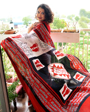 Load image into Gallery viewer, Mantar Red & White Print Saree