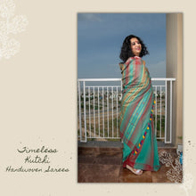 Load image into Gallery viewer, Green Kutchi Extra Weft Weaving Cotton Saree