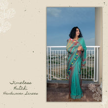 Load image into Gallery viewer, Green Kutchi Extra Weft Weaving Cotton Saree