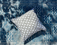Load image into Gallery viewer, Fish Hand Block Printed Cushion Cover