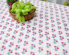 Load image into Gallery viewer, Pink Hand block Printed Cotton Table Cover