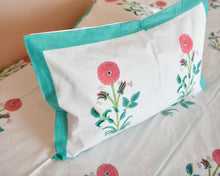 Load image into Gallery viewer, Blue Marigold Printed Bedsheet