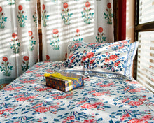 Load image into Gallery viewer, Gulab Bouquet Hand Block Printed Bedsheet