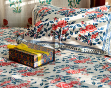 Load image into Gallery viewer, Gulab Bouquet Hand Block Printed Bedsheet