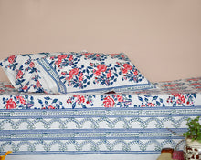 Load image into Gallery viewer, Gulab Bouquet Hand Block Printed Bedsheet