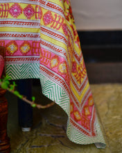 Load image into Gallery viewer, Yellow Flower Jaal Hand Block Printed Bedsheet