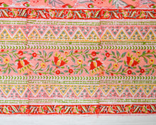 Load image into Gallery viewer, Peach Flower Hand Block Printed Bedsheet