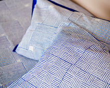 Load image into Gallery viewer, Blue Abstract Hand Block Printed Bedsheet