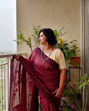 Load image into Gallery viewer, Maroon Khadi-Cotton Zari Sari