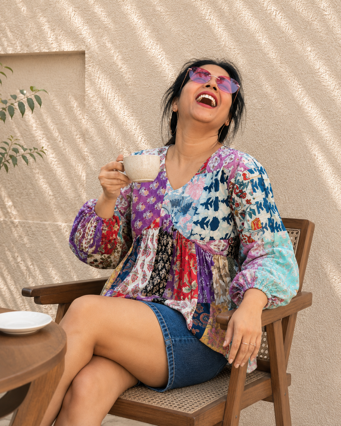 Wanderlust Muse Patchwork Peplum Top