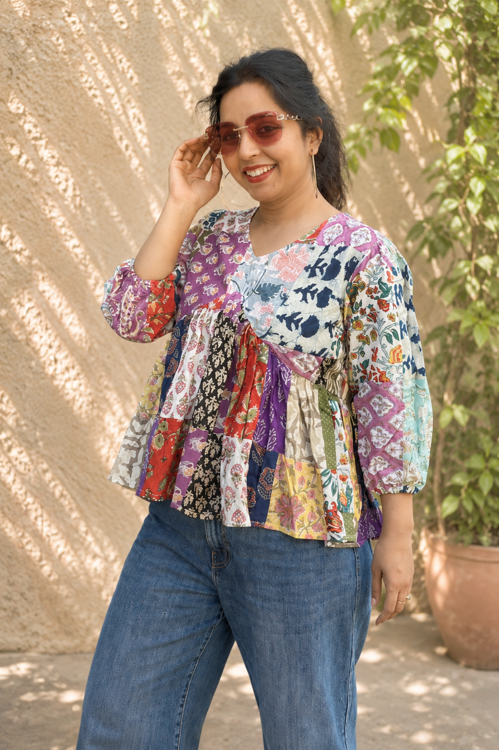 Wanderlust Muse Patchwork Peplum Top
