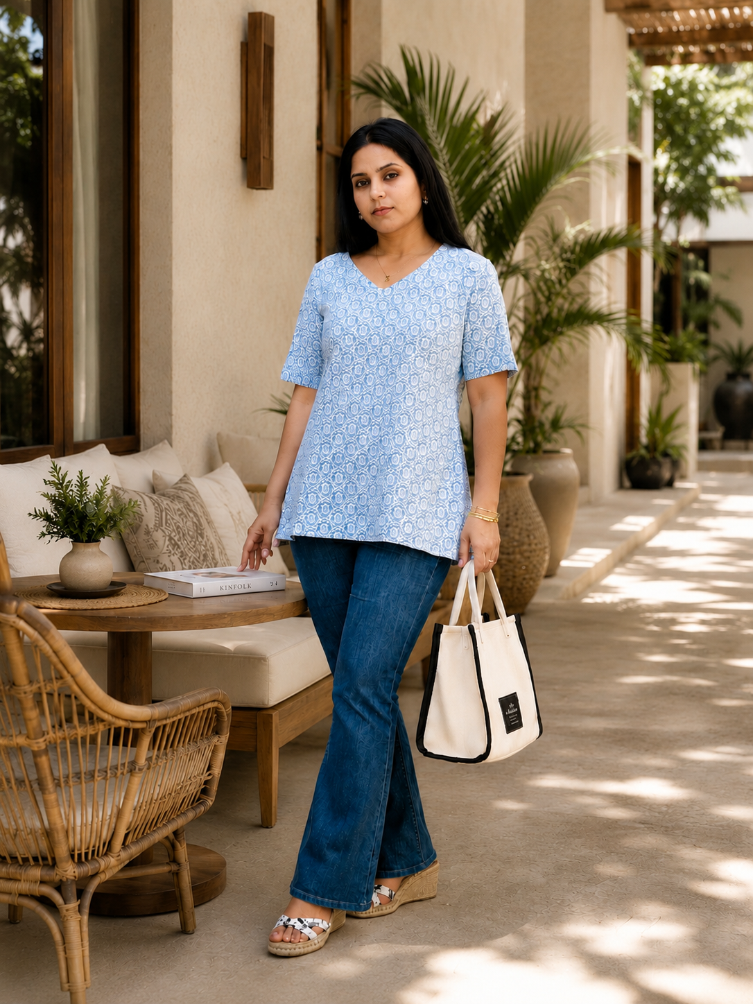 Sky Mist Pure Cotton Short Top