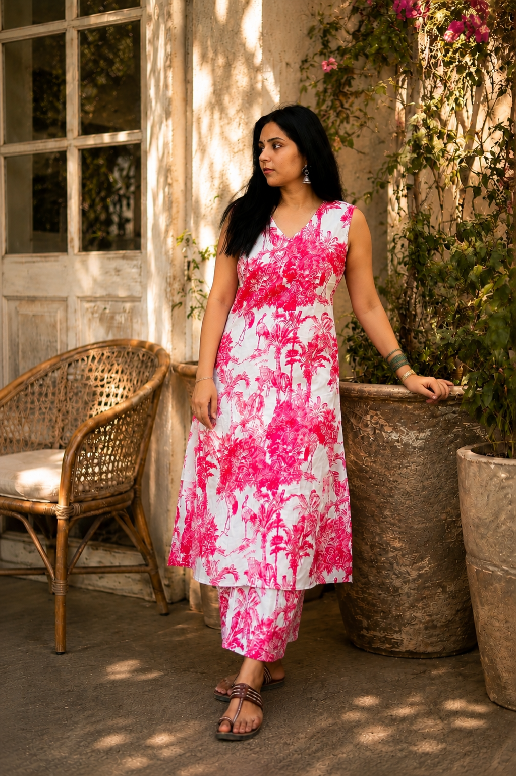 Pink Palms Pure Cotton Co-ord Set