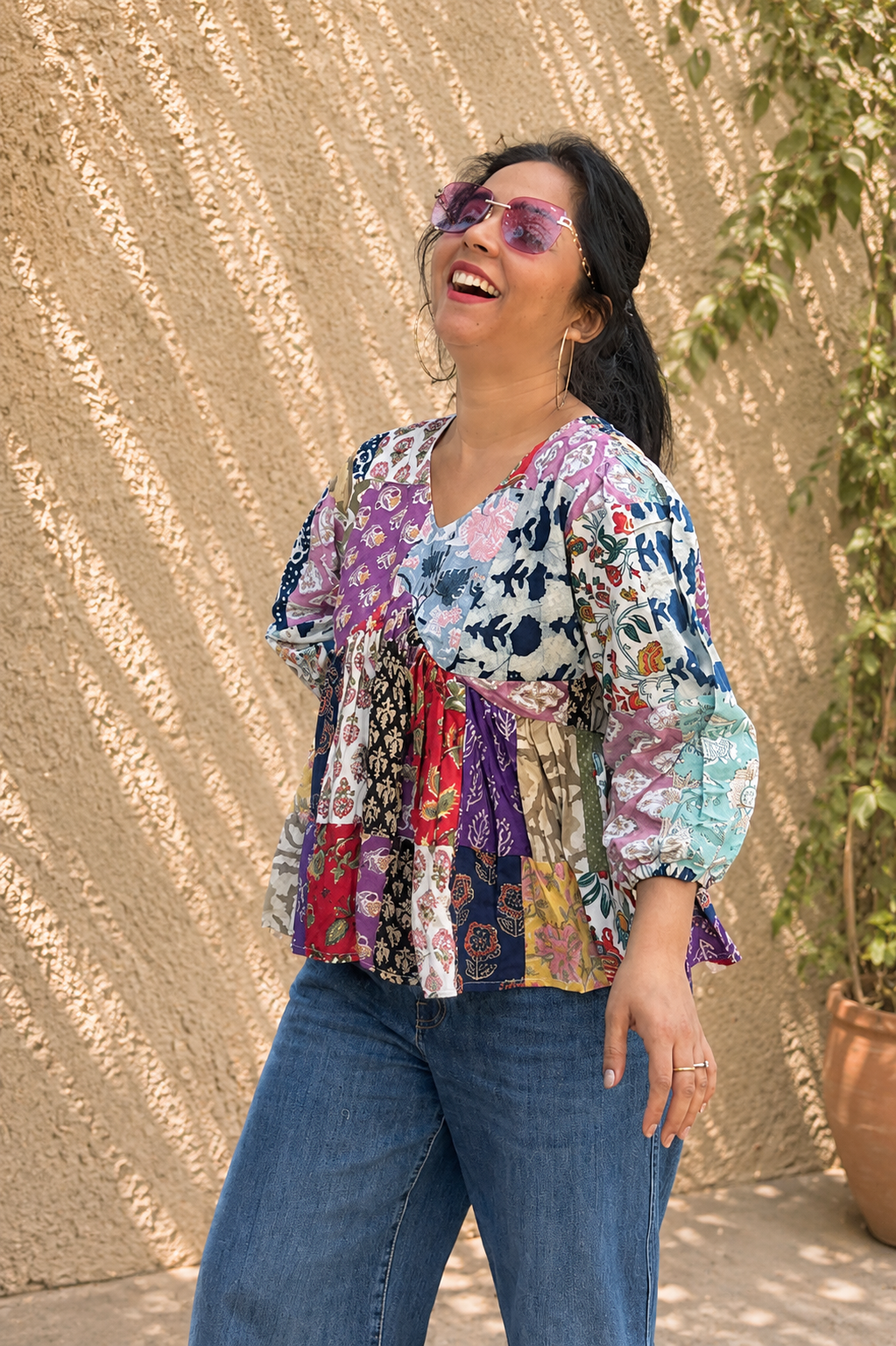 Wanderlust Muse Patchwork Peplum Top