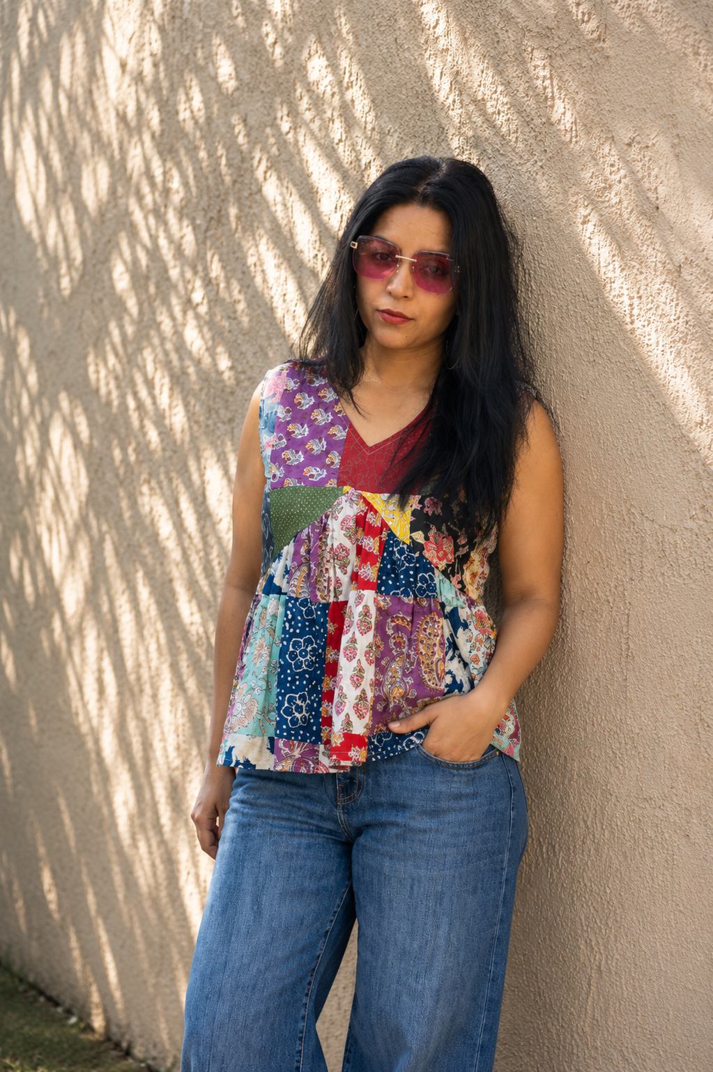 Boho Soul Patchwork Peplum Top
