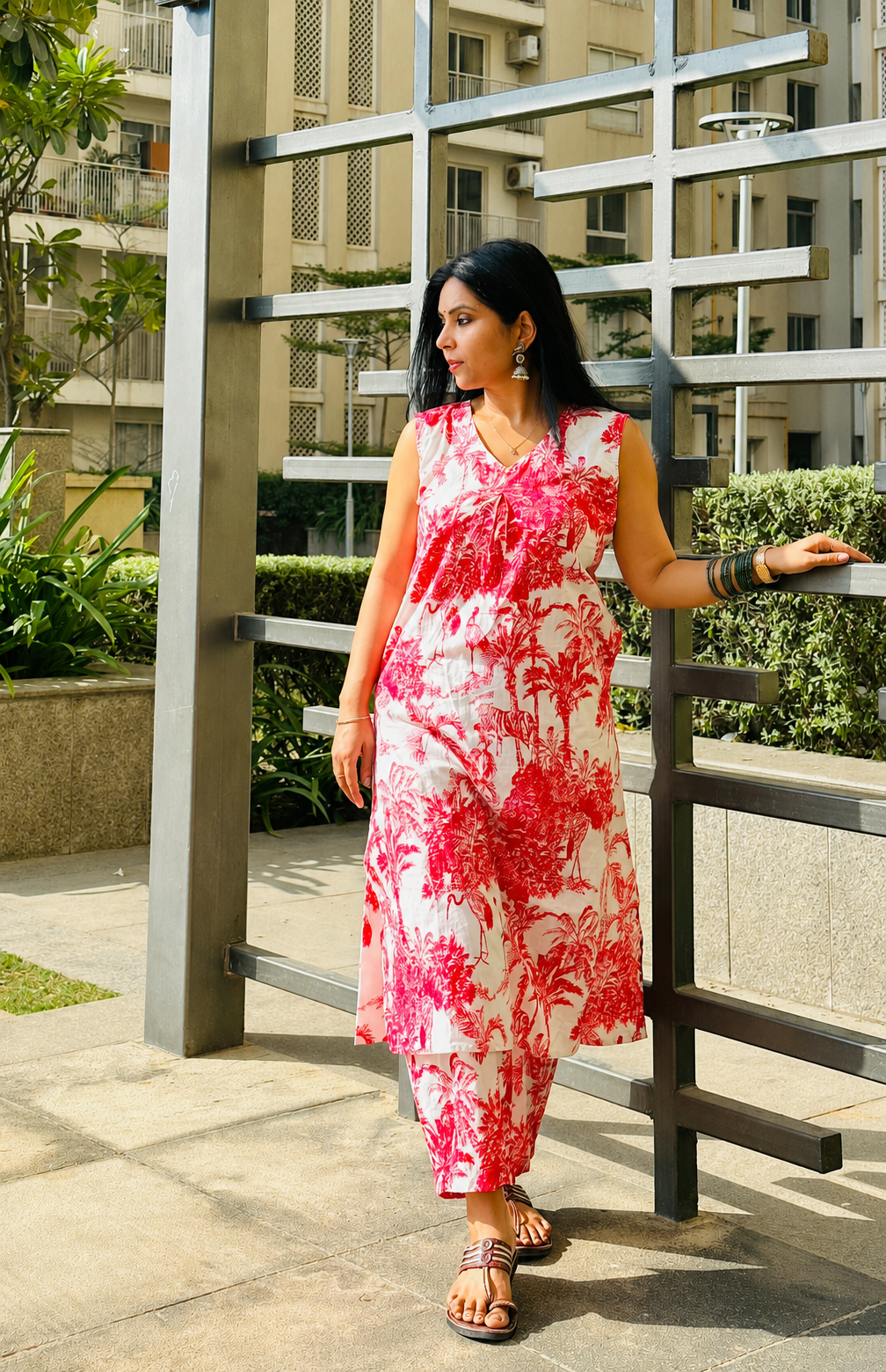 Pink Palms Pure Cotton Co-ord Set