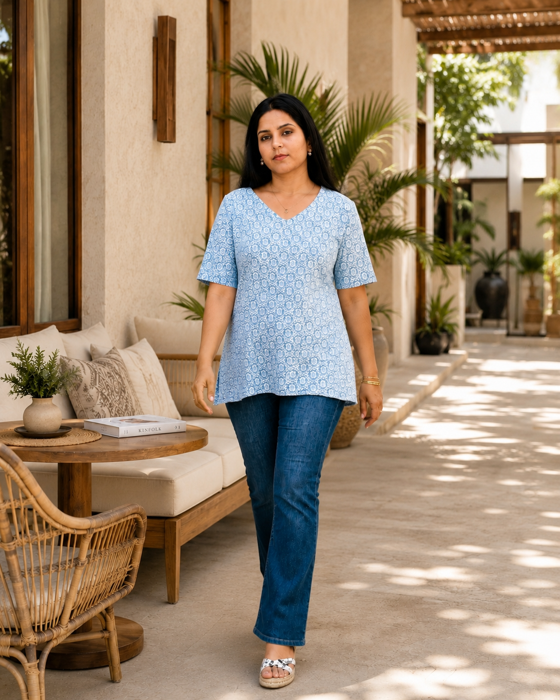 Sky Mist Pure Cotton Short Top