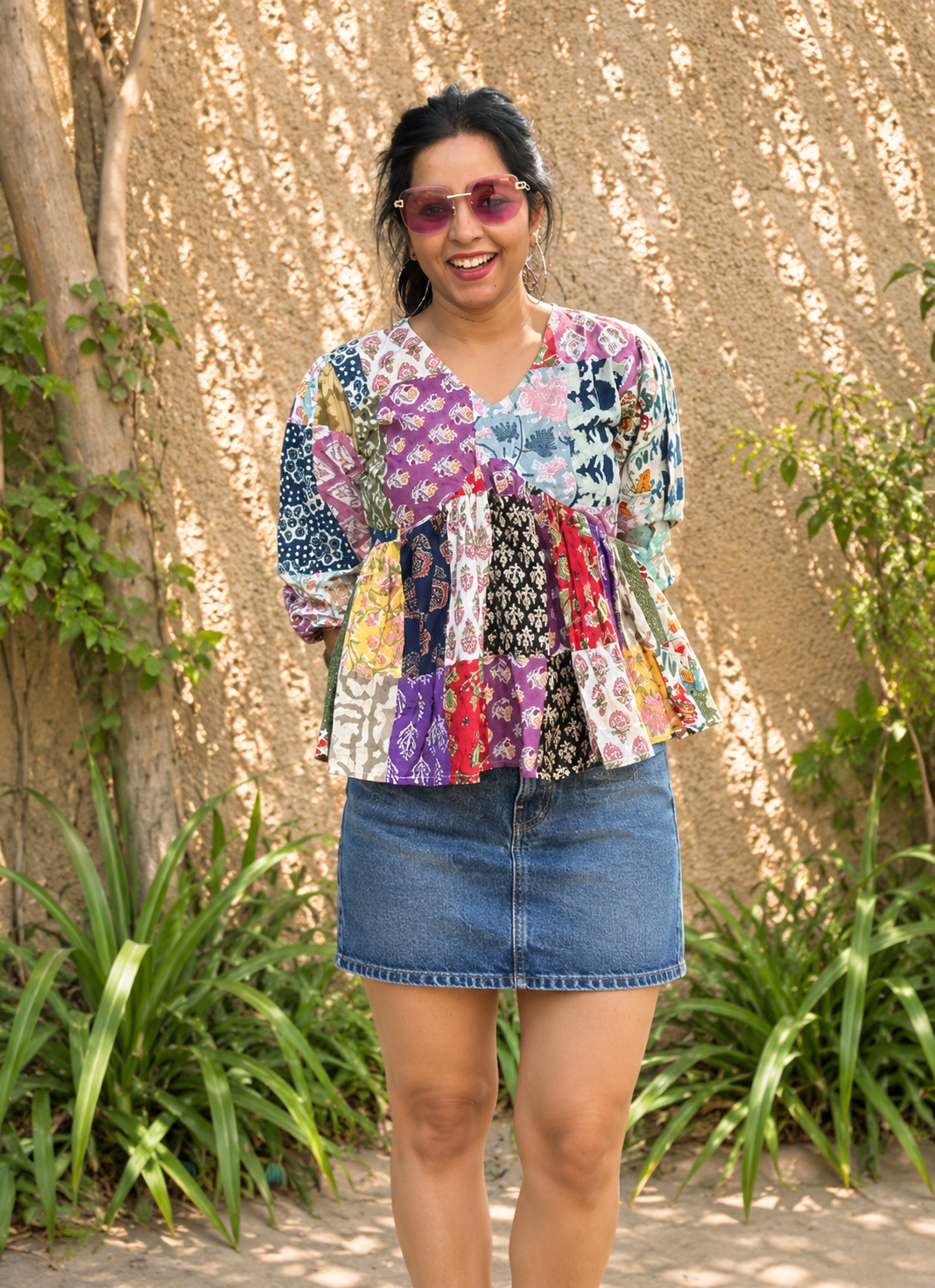Wanderlust Muse Patchwork Peplum Top