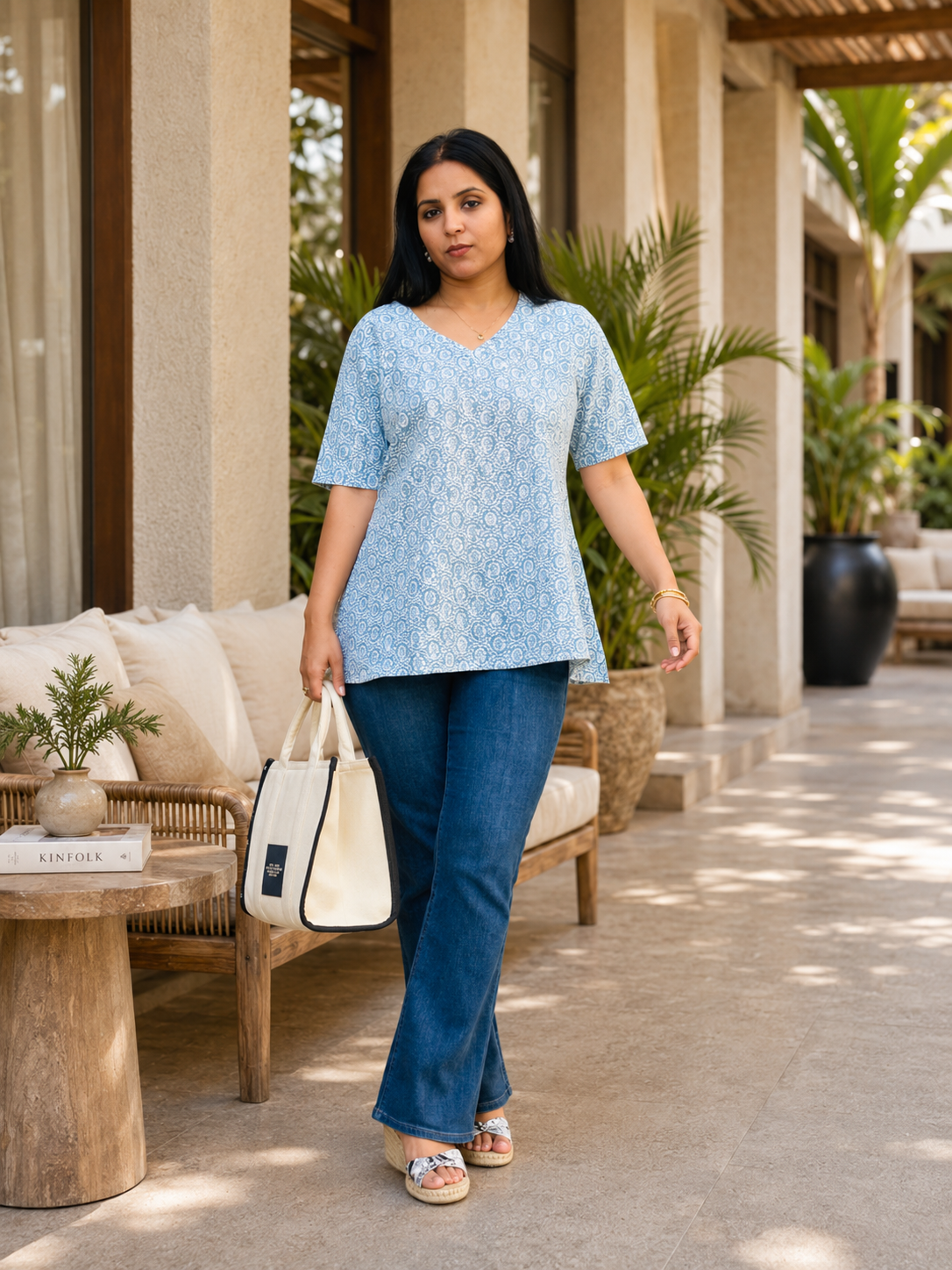 Sky Mist Pure Cotton Short Top