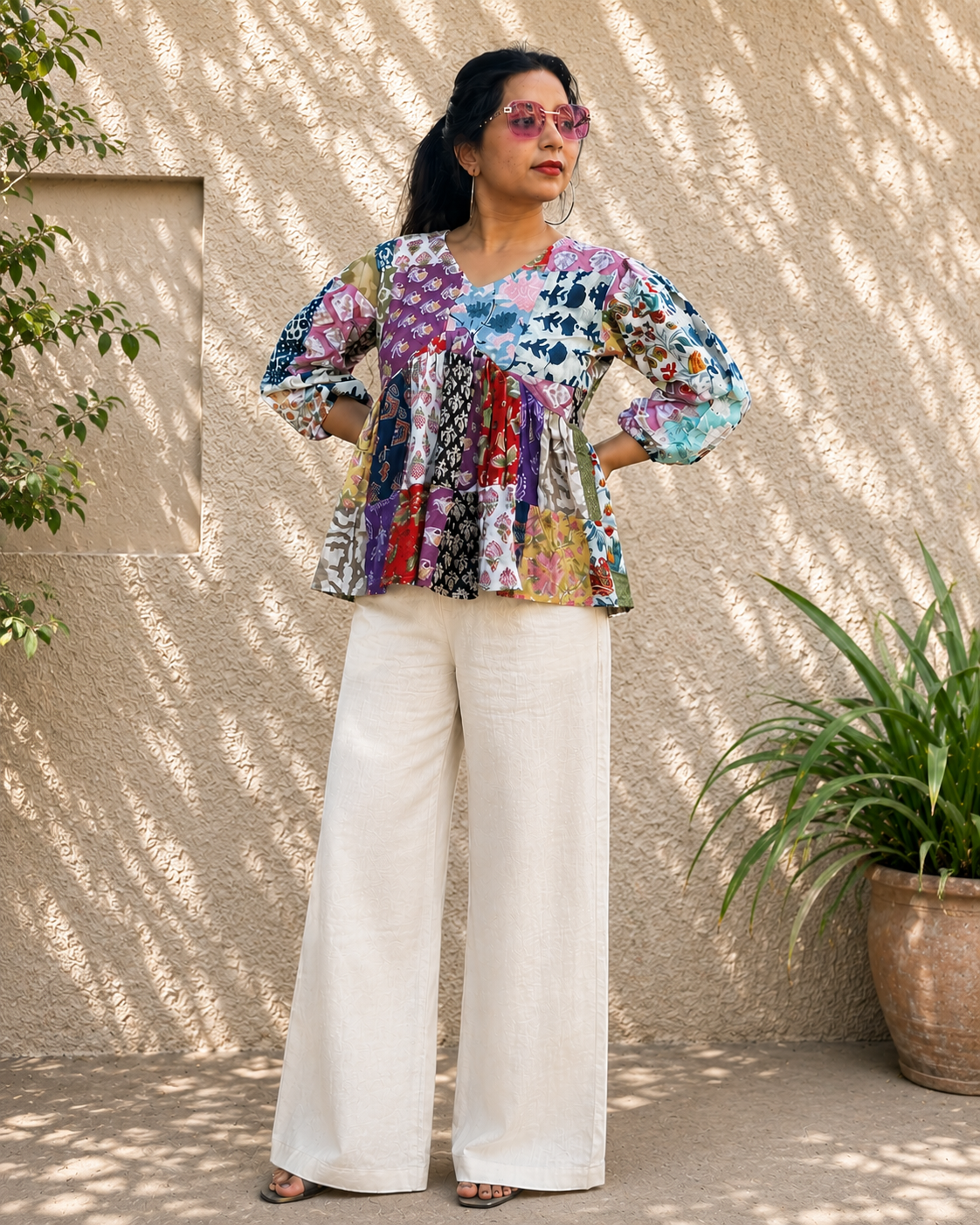 Wanderlust Muse Patchwork Peplum Top