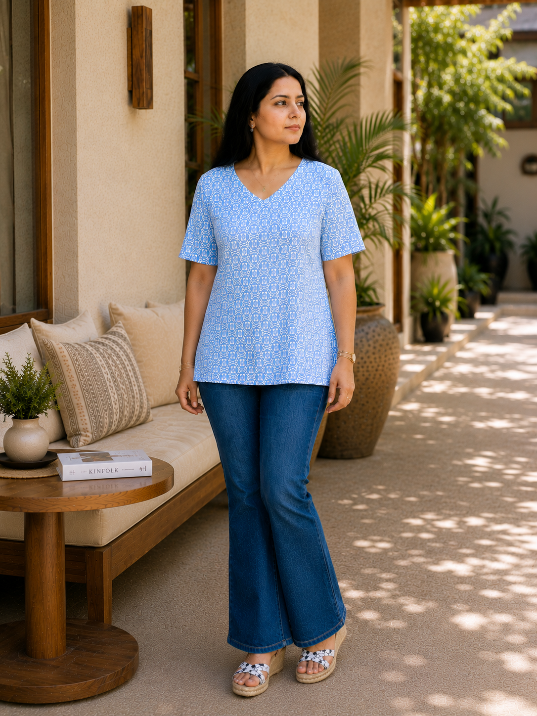 Sky Mist Pure Cotton Short Top