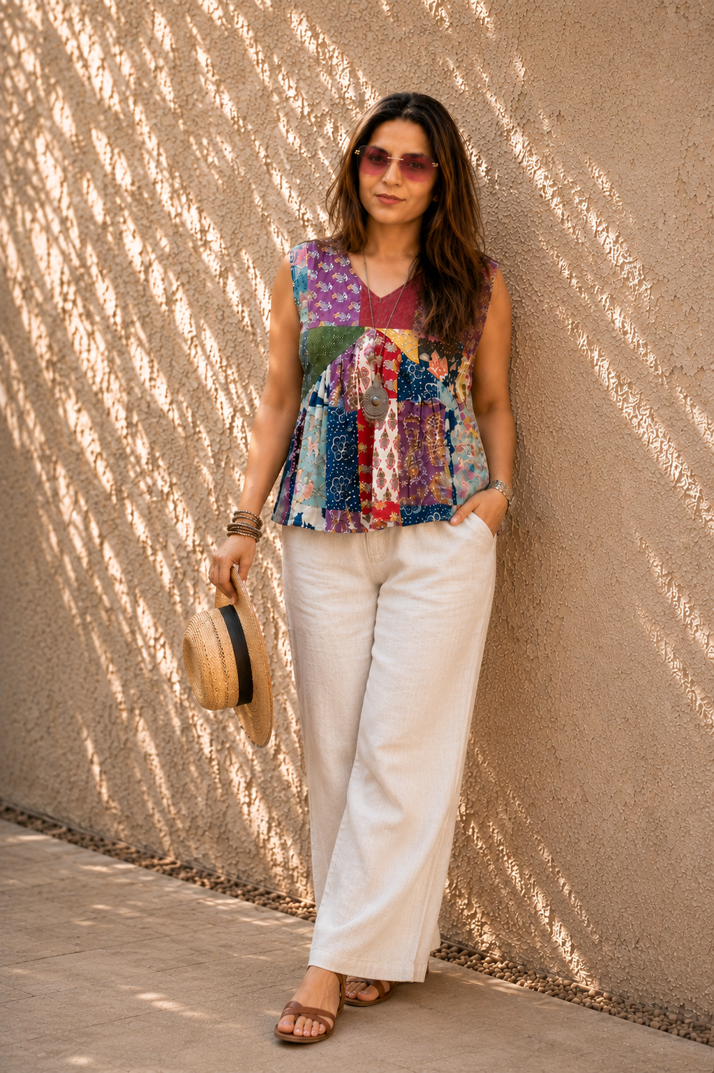 Boho Soul Patchwork Peplum Top