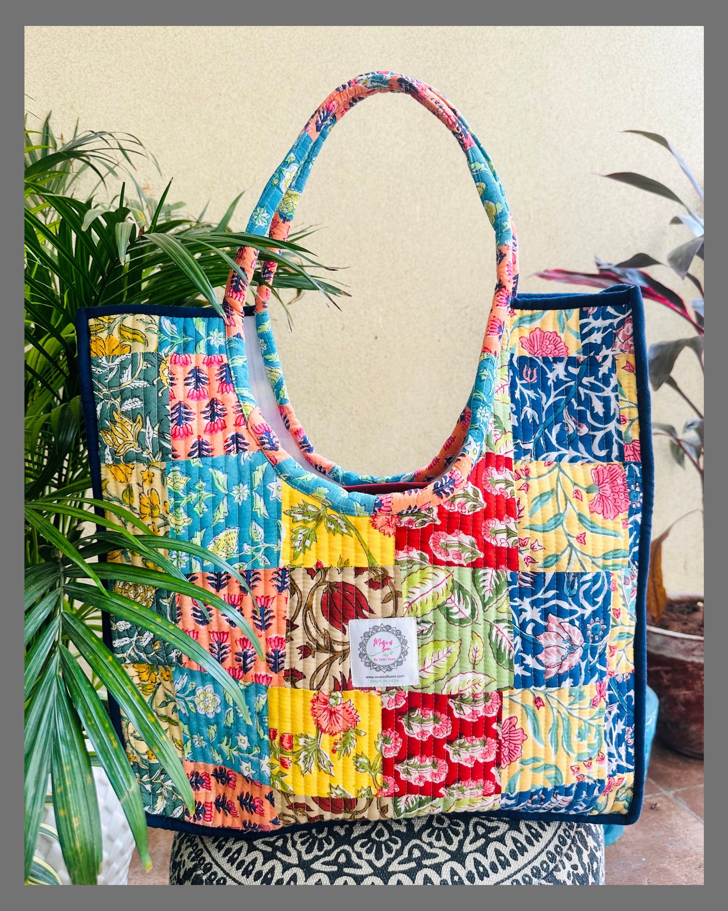 Wanderlust Patchwork Tote Bag