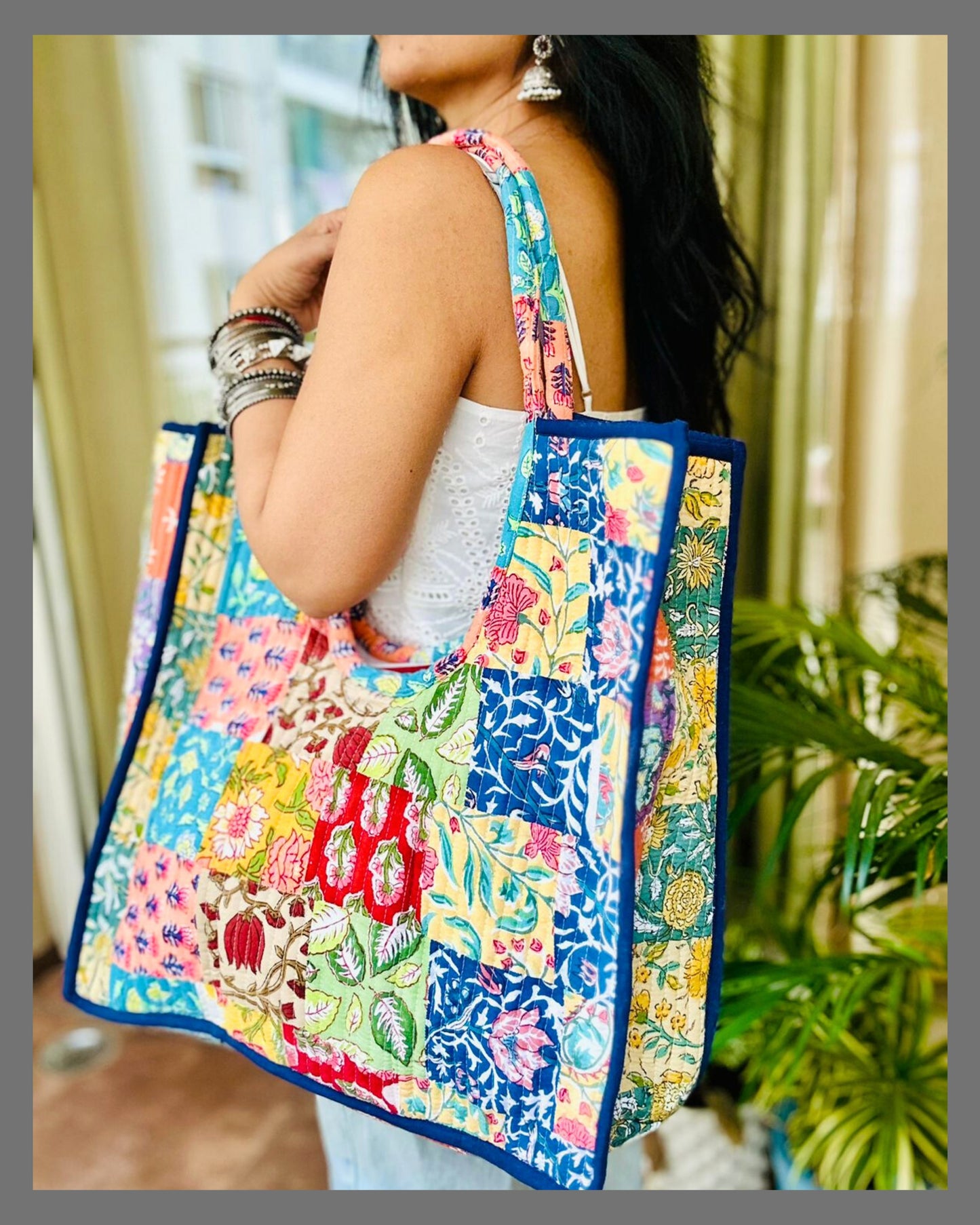 Wanderlust Patchwork Tote Bag
