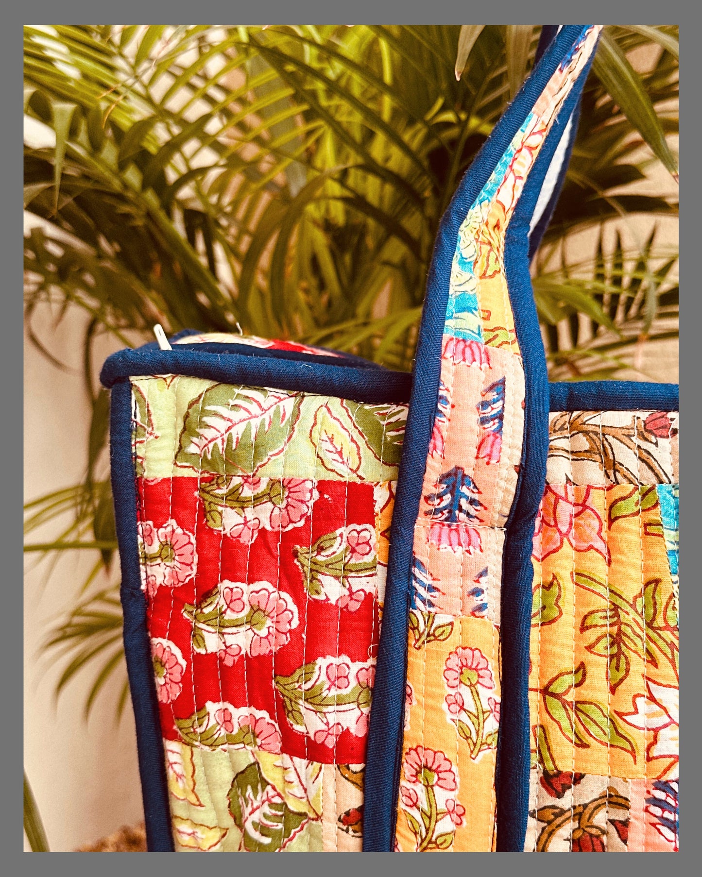 Carry-All Patchwork Zipped Tote Bag