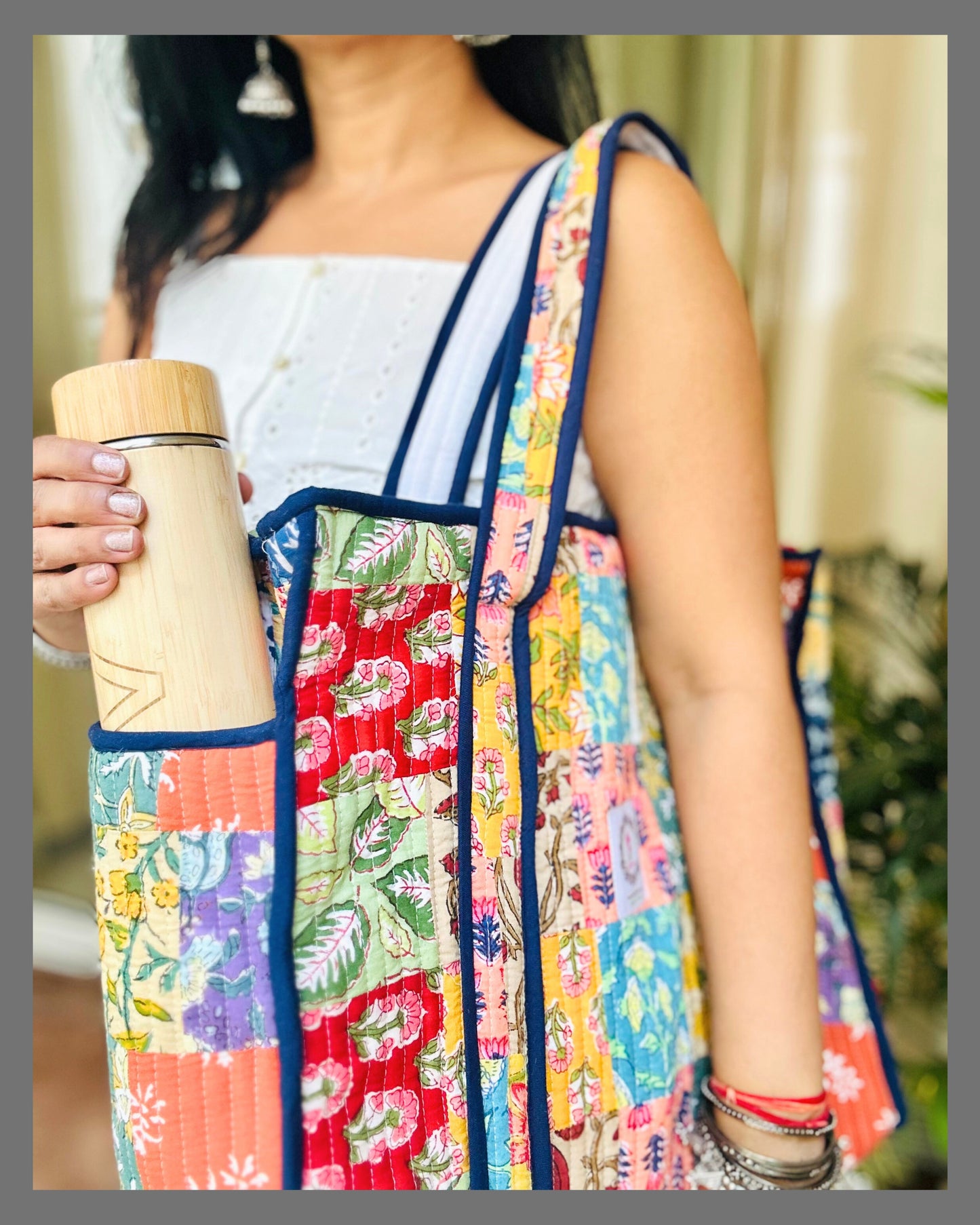 Carry-All Patchwork Zipped Tote Bag