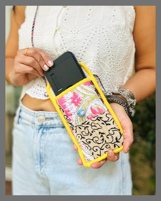 Wanderlust Patchwork Phone Sling