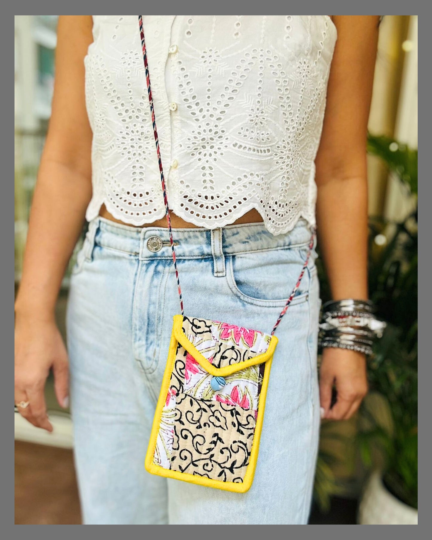 Wanderlust Patchwork Phone Sling