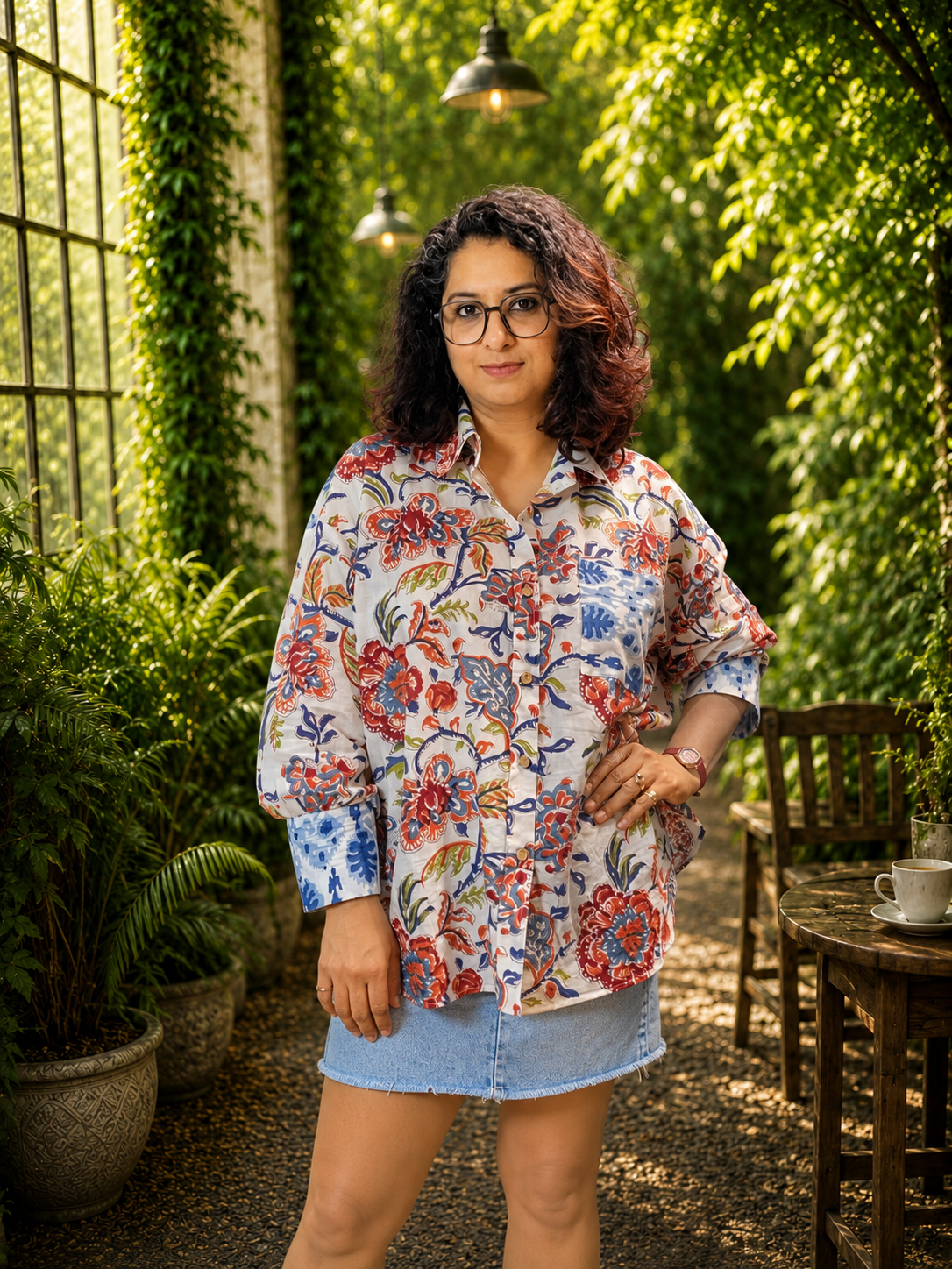 Rangrez Hand Block Printed Anti-Fit Shirt
