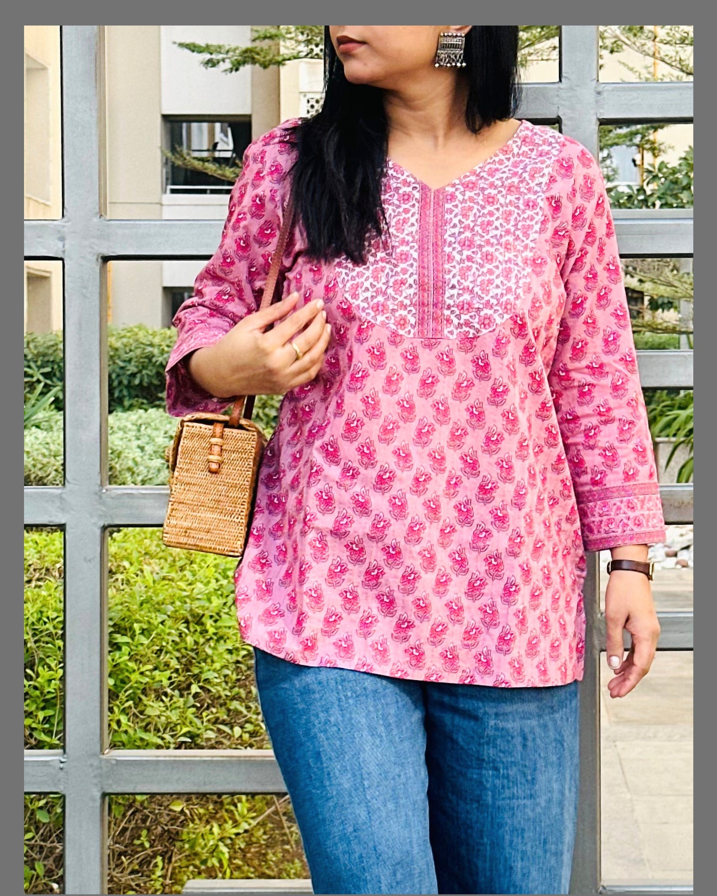 Pink Bloom Pure Cotton Short Top