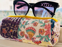 Load image into Gallery viewer, Multicolor Hand Block Printed Quilted Patch Work Sun Glasses Case For Women
