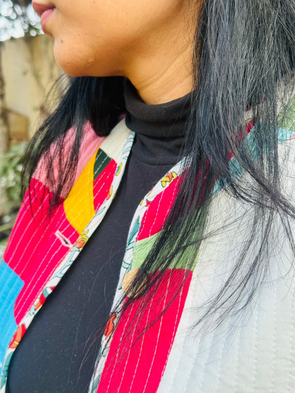 Patchwork Full Sleeves Jacket