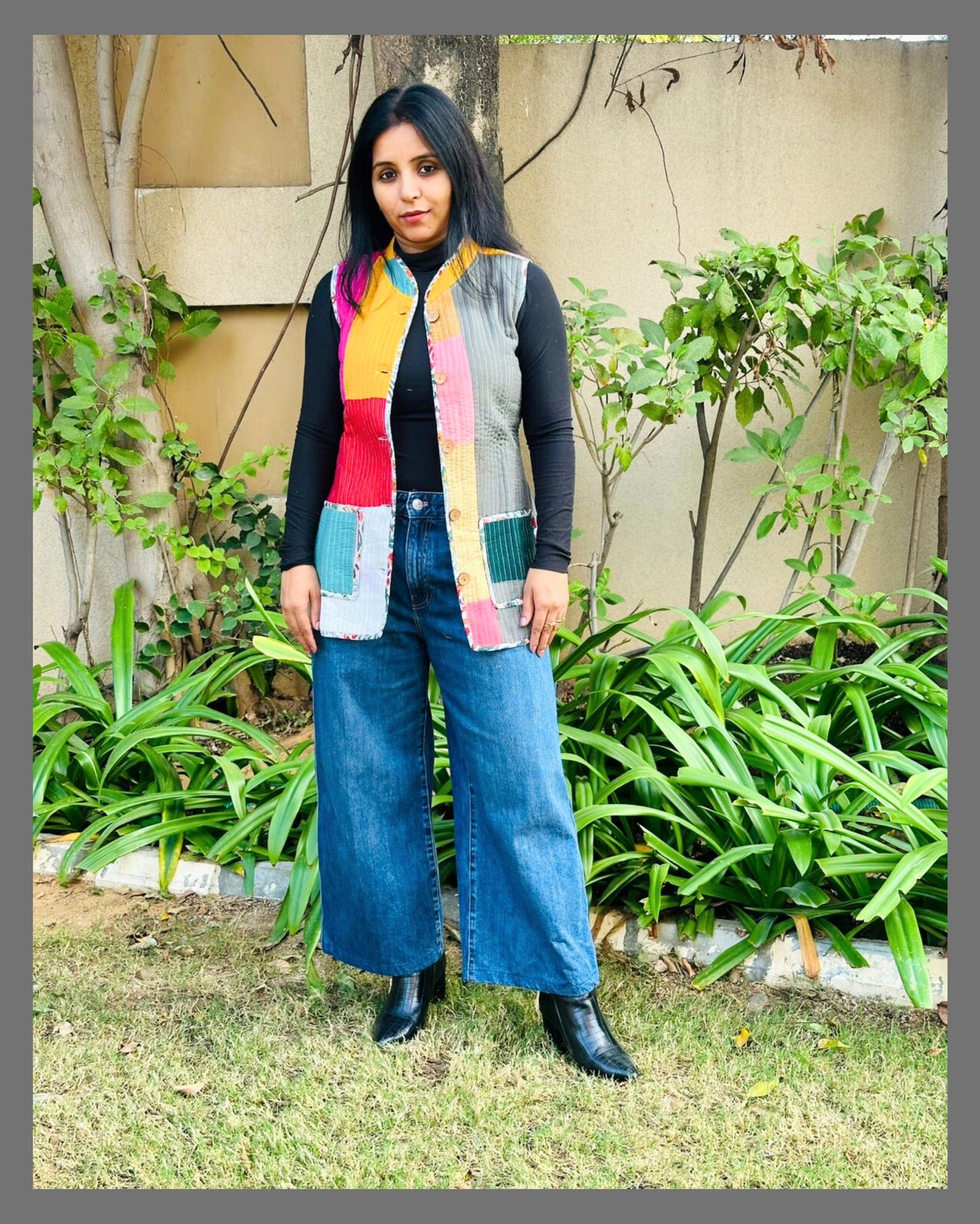 Patchwork Halfsleeves Jacket