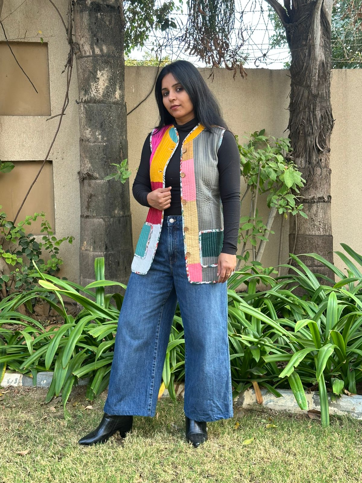 Patchwork Halfsleeves Jacket