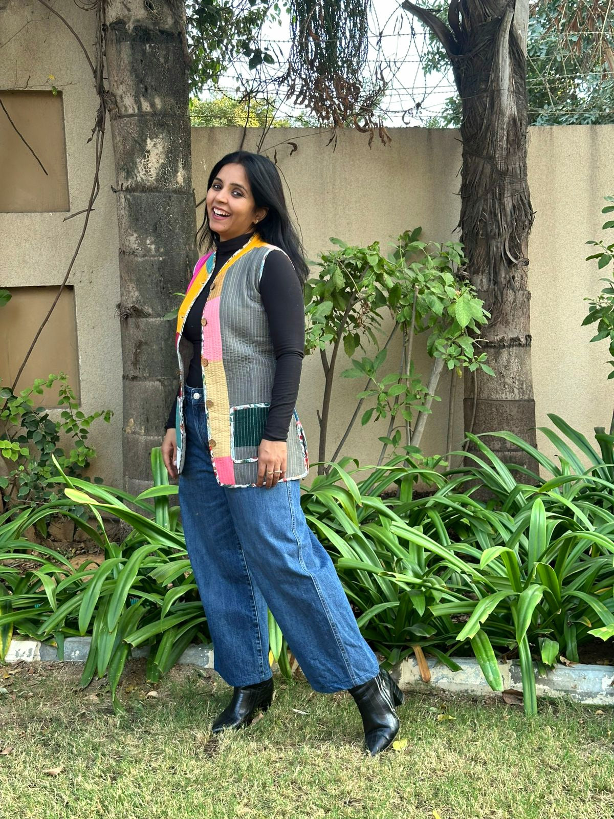 Patchwork Halfsleeves Jacket