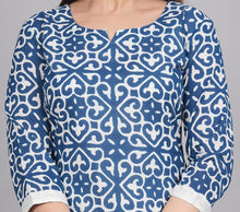 Load image into Gallery viewer, Indigo Cotton Printed Kurta
