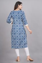 Load image into Gallery viewer, Indigo Cotton Printed Kurta
