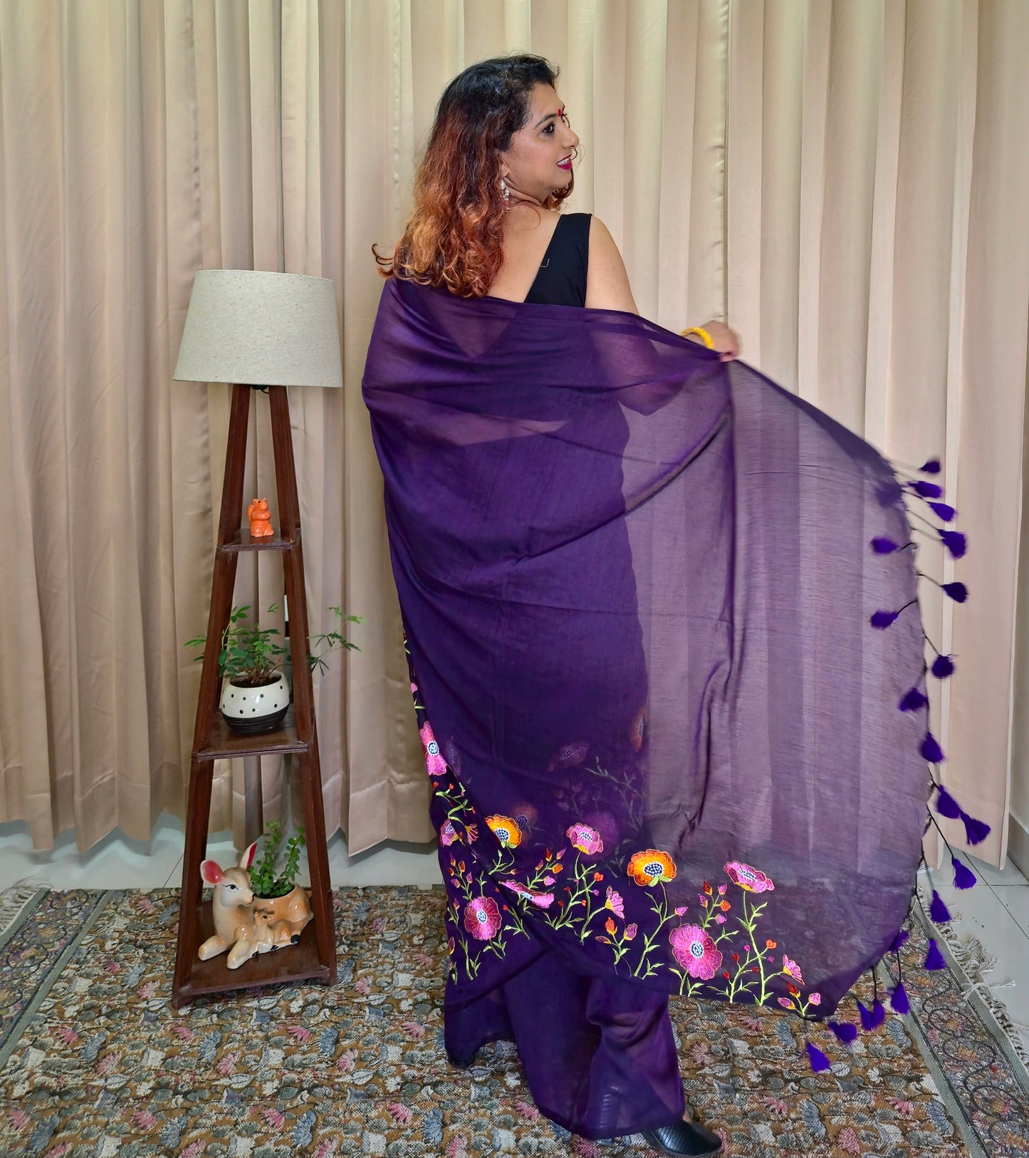 Jamuni Mul Cotton Embroidery Saree For Women