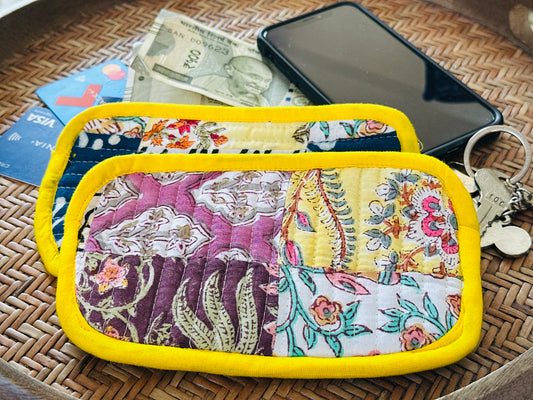 Wanderlust Patchwork Organizer Pouch - Set of 2