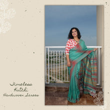 Load image into Gallery viewer, Green Kutchi Extra Weft Weaving Cotton Saree
