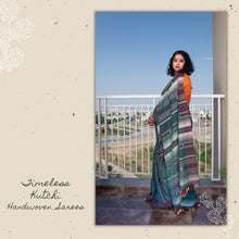 Load image into Gallery viewer, Bottle Green Kutchi Extra Weft Weaving Cotton Saree
